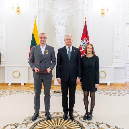 Lietuvos Didžiojo Kunigaikščio Gedimino ordino Karininko kryžius įteiktas Evaldui Džiaugiui