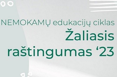 Nemokamų edukacijų ciklas „Žaliasis raštingumas '23“ lapkričio mėnesį