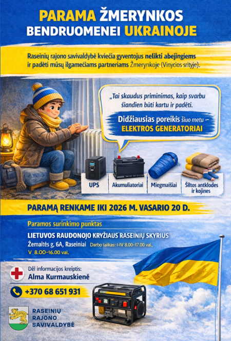 Tamsa neturi nugalėti – kviečiame prisidėti prie paramos Žmerynkos bendruomenei