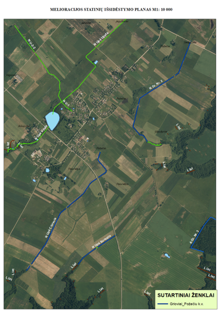 Raseinių rajono Požečių k.v. melioracijos griovių up. Šunupis, up. Cebrevis, gr. Nr. 2, gr. Nr. 1, gr. Nr. 3  remontas