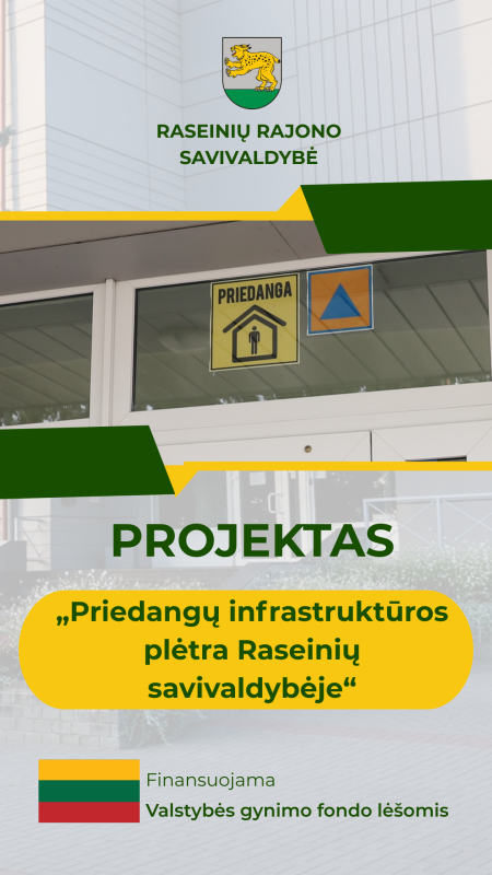 Pasirašyta valstybės gynybos fondo lėšomis finansuojamo projekto „Priedangų infrastruktūros plėtra Raseinių rajono savivaldybėje“ sutartis