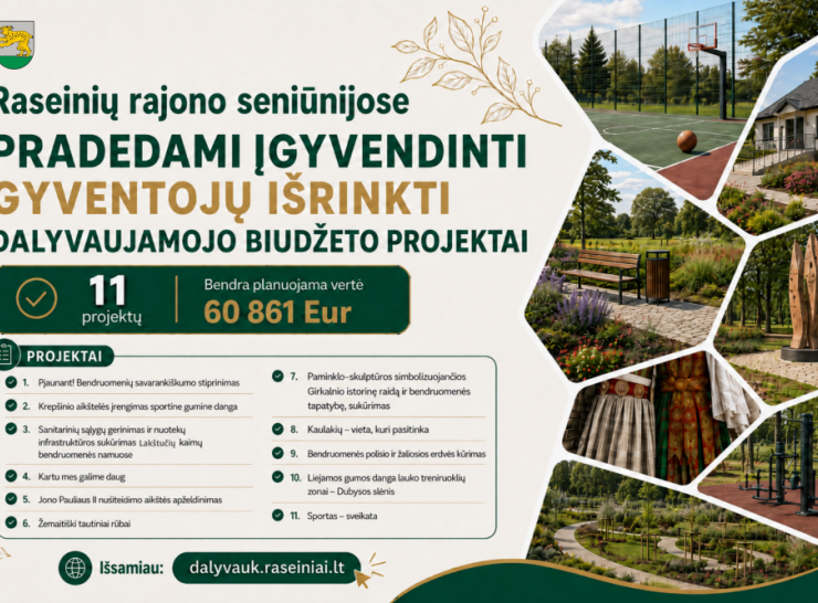 Raseinių rajono seniūnijose pradedami įgyvendinti gyventojų išrinkti projektai