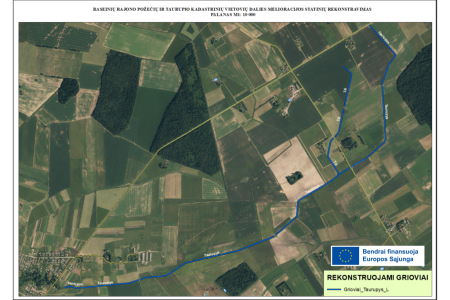 Įgyvendinamas projektas „Raseinių rajono Požečių ir Taurupio kadastrinių vietovių dalies melioracijos statinių rekonstravimas“